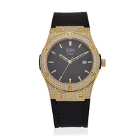 EON 1962 Moissanite Ronda 505 with Date Swiss Movement Ladies Watch in ION Plated YG Stainless Steel 3.00 ctw
