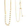 14K Yellow Gold Over Sterling Silver Beaded Link Chain Necklace 24 Inches 4 Grams - Sticky add to cart bar
