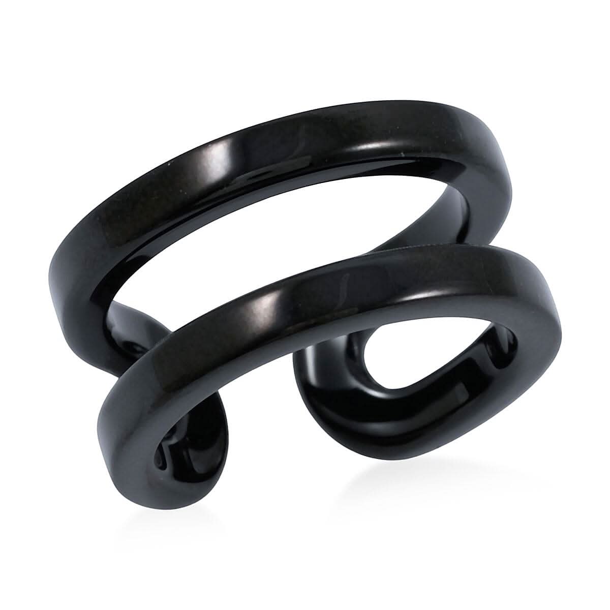 Calvin Klein ION Plated Black Stainless Steel Ring (Size 6.0)
