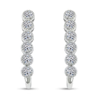 Luxuriant Lab Grown Diamond VS-SI 0.75 ctw Hoop Earrings in Sterling Silver
