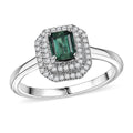D'Joy Premium Pirineu Lagoon Tourmaline, Moissanite Ring in Rhodium Over Sterling Silver (Size 6.0) 1.25 ctw - Sticky add to cart bar