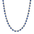 Luxoro 10K Yellow Gold AAA Ceylon Blue Sapphire Majesty Tennis Necklace (18 Inches) (11.65 g) 25.40 ctw - Sticky add to cart bar