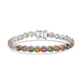 D'Joy Premium Multi-Tourmaline Bracelet in Rhodium Over Sterling Silver (6.50 In) 7.00 ctw - Sticky add to cart bar