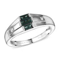 D'Joy Premium Pirineu Lagoon Tourmaline, Diamond Ring in Rhodium Over Sterling Silver (Size 10.0) 0.50 ctw - Sticky add to cart bar