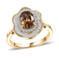 GP Italian Garden Collection 10K Yellow Gold Premium Golden Turkizite, Diamond (I2) (0.51 cts) Ring (Size 10.0) 2.15 ctw
