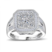 Luxuriant Lab Grown Diamond (G-H, SI) Ring in Rhodium Over Sterling Silver (Size 10.0) 2.00 ctw