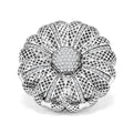 D'Joy Simulated Diamond Floral Ring in Rhodium Over Sterling Silver (Size 10.0) 0.65 ctw - Sticky add to cart bar