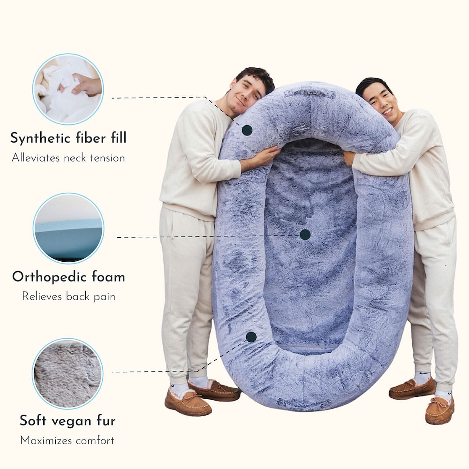 Plufl Human Dog Bed - Charcoal