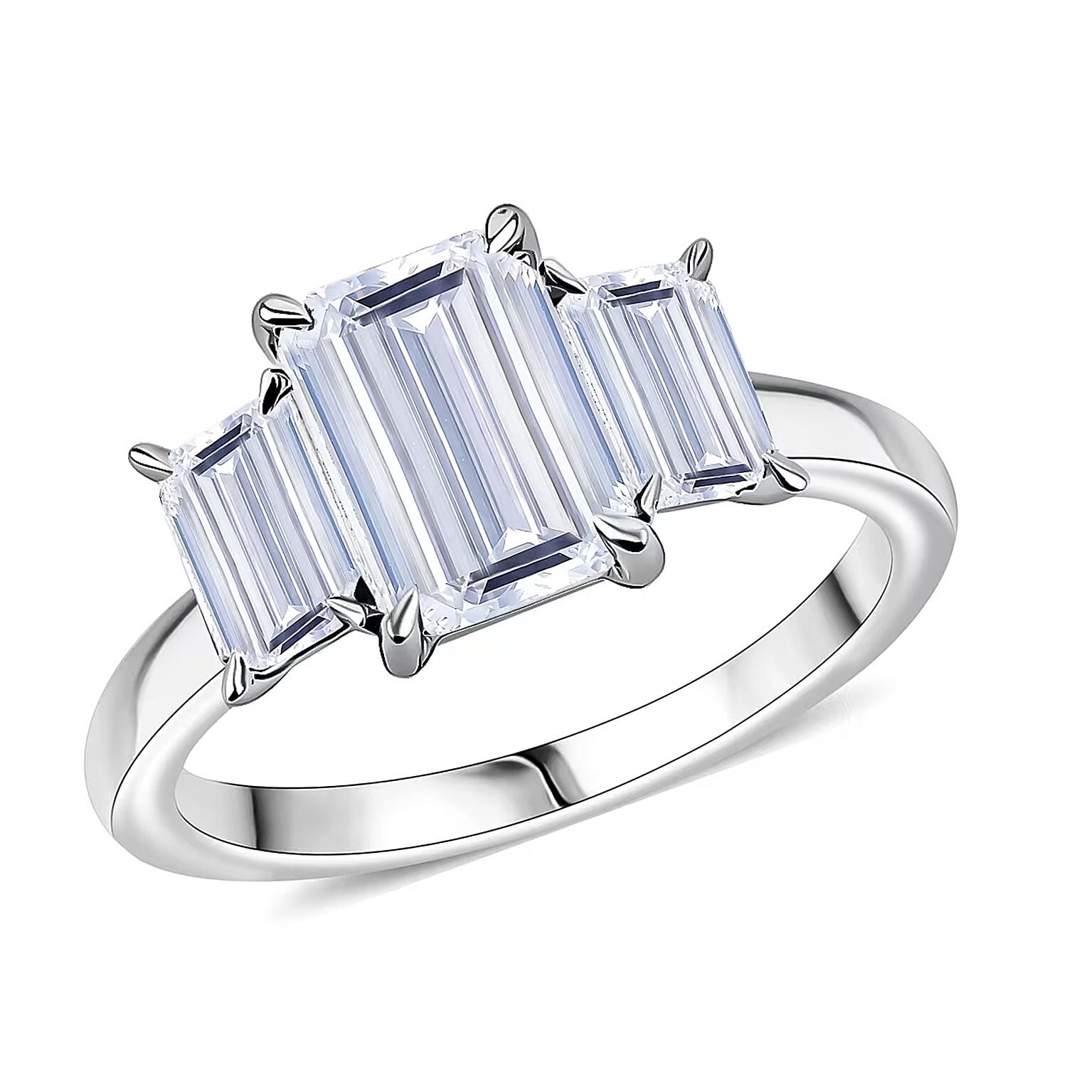 14K White Gold Luxuriant Lab Grown Diamond(G VS2) Ring (Size 10.0) (4 g) 3.08 ctw