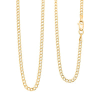 18K Yellow Gold 2mm Curb Chain Necklace 20 Inches 2 Grams