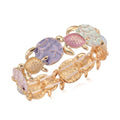 Multi Color Enameled Turtle and Starfish Bangle Bracelet in Goldtone (7-7.5In) - Sticky add to cart bar