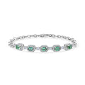 D'Joy Premium Pirineu Lagoon Tourmaline, Diamond (0.44 cts) Bracelet in Rhodium Over Sterling Silver (6.50 In) 1.80 ctw - Sticky add to cart bar