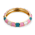 Multi Color Enameled Bangle Bracelet in Goldtone (7.25 In) - Sticky add to cart bar