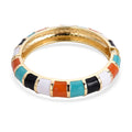 Multi Color Enameled Bangle Bracelet in Goldtone (7.25 In) - Sticky add to cart bar