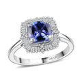GP Royal Art Deco Collection Premium Tanzanite and I2 Diamond 1.75 ctw Ring in 10K White Gold (Size 7.0) - Sticky add to cart bar
