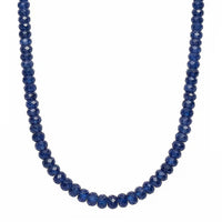 D'Joy Premium Kashmir Kyanite 95.00 ctw Beaded Necklace in Rhodium Over Sterling Silver 18-20 Inches
