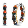 D'Joy Bi Color Ethiopian Opal 4.70 ctw Cosmic Light Hoop Earrings in 18K Vermeil YG and Rhodium Over Sterling Silver - Sticky add to cart bar