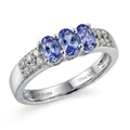 D'Joy Premium Tanzanite, White Zircon Ring in Platinum Over Sterling Silver (Size 10.0) 0.90 ctw - Sticky add to cart bar