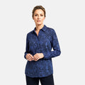 Casa Cabana Black Periwinkle Long Sleeve Blouse -L - Sticky add to cart bar
