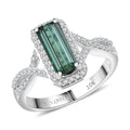 Luxoro 10K White Gold AAA Lagoon Tourmaline,  Diamond (I2) Ring (Size 8.0) 1.93 ctw - Sticky add to cart bar