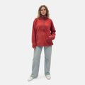 Closeout Christopher & Banks Red Knit Corduroy Half Zip Top - Large - Sticky add to cart bar