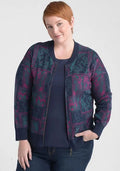Closeout Christopher & Banks Multi Patchwork Zip Front Sweater - 1X - Sticky add to cart bar