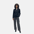 Closeout Christopher & Banks Black Relaxed Restyled Quarter Zip Mock Neck Top - Large - Sticky add to cart bar
