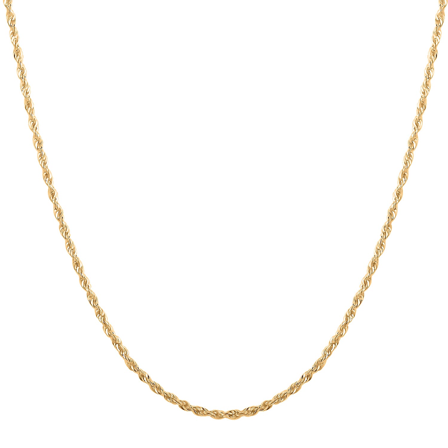 14K Yellow Gold 3.05mm Rope Chain Necklace 20 Inches 4.8 Grams