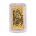 24K Yellow Gold Dragon Emboss Bar (10x20x0.23mm) 1gram - Sticky add to cart bar