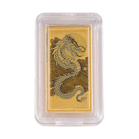 24K Yellow Gold Dragon Emboss Bar (10x20x0.23mm) 1gram