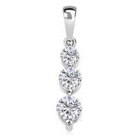 NY Closeout 14K White Gold Diamond (G, VS) Pendant with Stainless Steel Necklace (18 Inches) 0.50 ctw