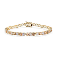 D'Joy Imperial Garnet, Rainbow Moonstone Sunfire Glow Bracelet in 18K Vermeil YG Over Sterling Silver (6.50 In)