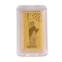 24K Yellow Gold 3D Statue of Liberty Emboss Bar (10x20x0.23mm) 1gram