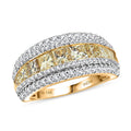 14K Yellow Gold Princess Cut Natural Yellow and White Diamond (VS) Ring (Size 6.0) (6.50 g) 3.00 ctw - Sticky add to cart bar
