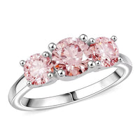 14K White Gold Luxuriant Lab Grown Pink Diamond (IR) (VS1) Trinity Ring (Size 10.0) 2.00 ctw