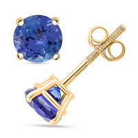 AAA Tanzanite 1.75 ctw Screw Post Earrings in 14K Yellow Gold