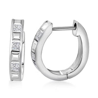 Simulated Diamond Earrings in Rhodium Over Sterling Silver 1.50 ctw