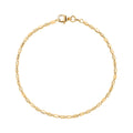 Italian 14K Yellow Gold Over Sterling Silver 2mm Diamond Cut Typhoon Bracelet (7.25 In) 2.40 Grams - Sticky add to cart bar