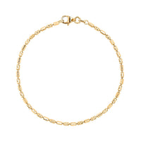 Italian 14K Yellow Gold Over Sterling Silver 2mm Diamond Cut Typhoon Bracelet (7.25 In) 2.40 Grams