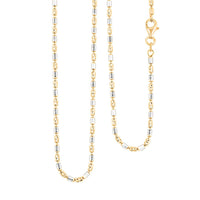 Made in Italy 14K YG Over and Sterling Silver Typhoon Fancy 2mm Chain Necklace 24 Inches 7.46 Grams