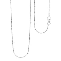Italian Rhodium Over Sterling Silver 1mm Snake Square 8 Sided Diamond Cut Necklace 18 Inches 3.40 Grams