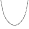 Italian Rhodium Over Sterling Silver Diamond Cut ICE Round Chain 5 Row Necklace 24 Inches 41.8 Grams - Sticky add to cart bar