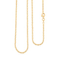 Italian 14K YG Over Sterling Silver Typhoon Fancy Diamond Cut 2mm Necklace 18 Inches 5.5 Grams - Sticky add to cart bar