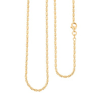 Italian 14K YG Over Sterling Silver Typhoon Fancy Diamond Cut 2mm Necklace 5.83 Grams 20 Inches