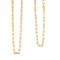 Italian 14K Yellow Gold Over Sterling Silver 3.6mm Paperclip Chain Necklace 24 Inches 12.24 Grams - Sticky add to cart bar