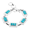 Santa Fe Style Kingman Turquoise Bracelet in Sterling Silver (8.00 In) 1.50 ctw - Sticky add to cart bar