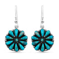 Santa Fe Style Kingman Turquoise Earrings in Sterling Silver 2.20 ctw - Sticky add to cart bar