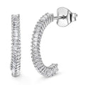 Luxuriant Lab Grown Diamond G-H SI 0.50 ctw Matrix Curve Hoop Earrings in Rhodium Over Sterling Silver - Sticky add to cart bar