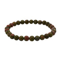 Unakite Beaded Stretch Bracelet 60.00 ctw - Sticky add to cart bar