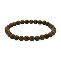 Unakite Beaded Stretch Bracelet 60.00 ctw